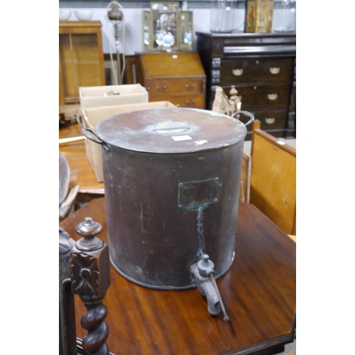 2201 - An Inabbott 1949 copper water urn with tap