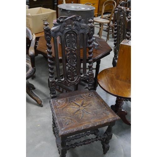 2203 - Two Victorian oak chairs