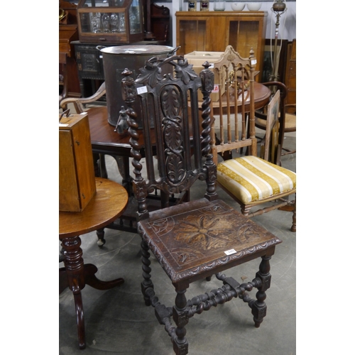 2203 - Two Victorian oak chairs