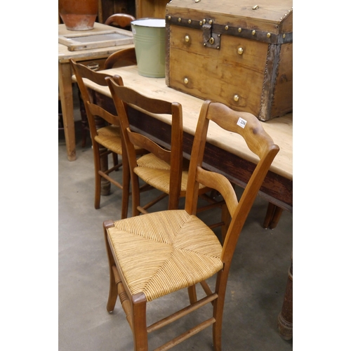 2296 - Six French rushseated country chairs