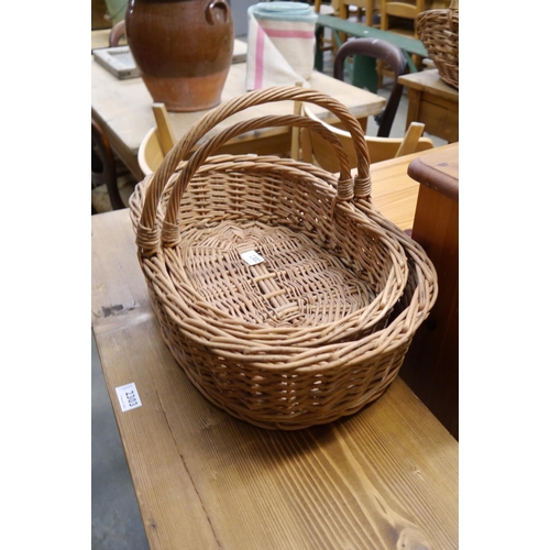 2302 - Two wicker flower picking baskets