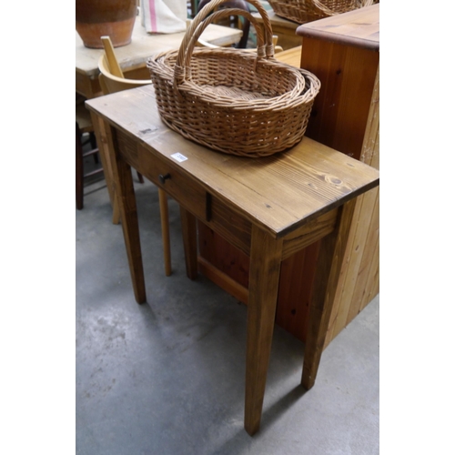 2303 - A pine side table with one drawer     (R) £30