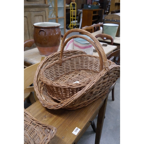 2305 - Two wicker flower picking baskets