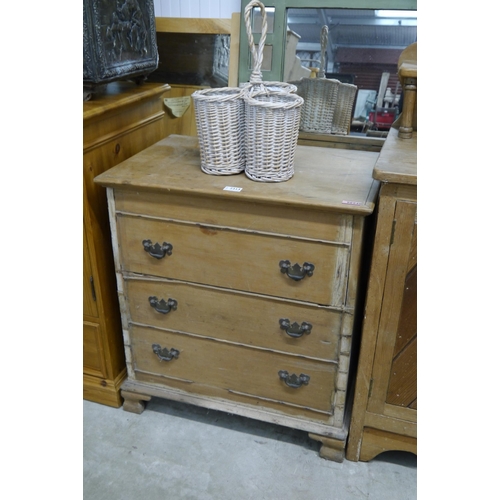 2313 - A rustic pine commode chest converted to a wine bottle store