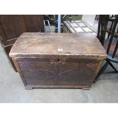 2006 - A 19th Century pine ark chest with carved front