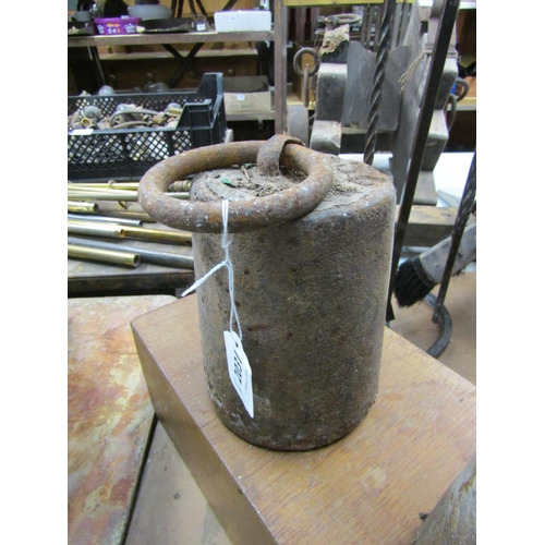 2031 - Two cast iron 28lb tether weights