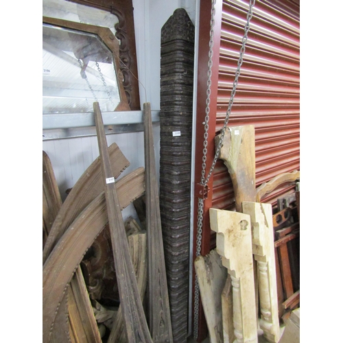 2108 - A 19th Century section of ribbed hardwood facial