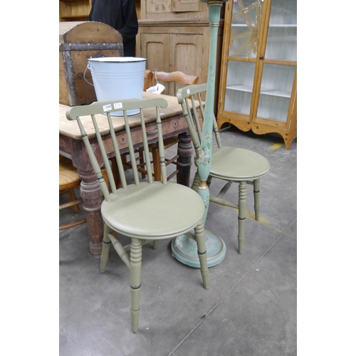 2290 - A pair of painted kitchen chairs     (E) £10-20