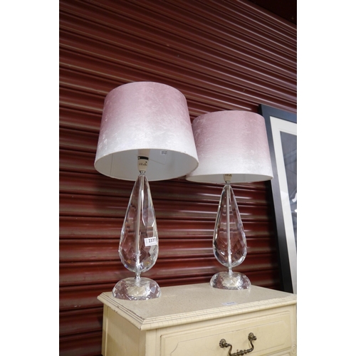 2377 - A pair of glass lamps