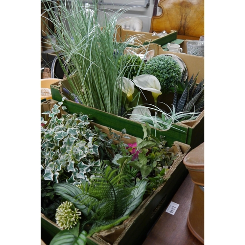 2383 - Two boxes of faux plants