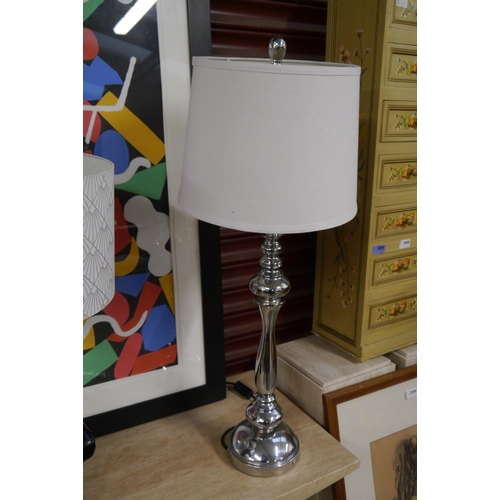 2396 - A pair of modern metal lamps     (E) £10-20