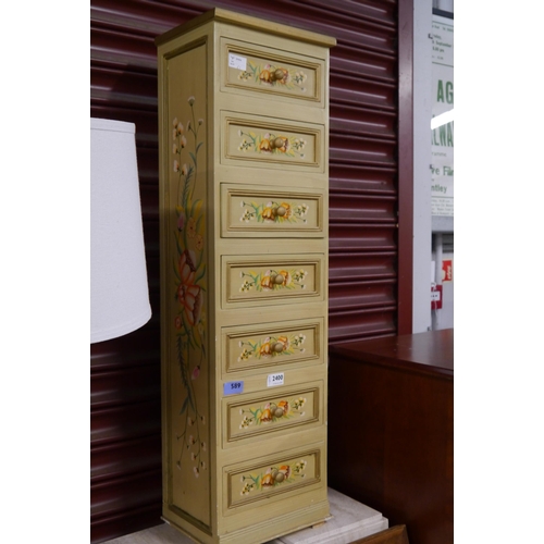 2400 - A painted slim chest of seven drawers