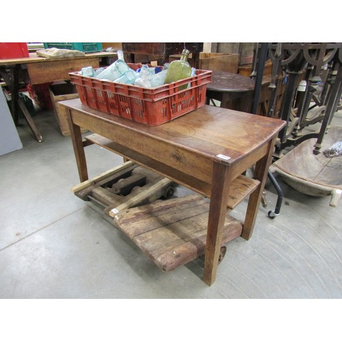 2015 - An oak child's scool desk / side table