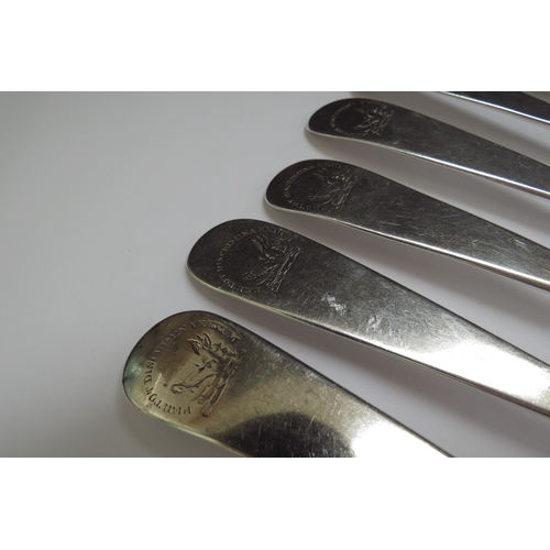 6466 - A set of six William Marshall Georgian silver forks, Edinburgh 1801 and 1802, 394g