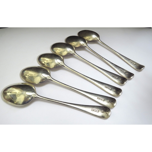 6475 - A set of six Jason Walker and Tolhurst Ltd silver dessert spoons, London 1896, 304g