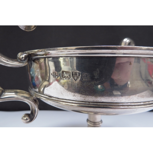 6364 - A Jay Richard Attenborough Co Ltd silver twin scroll handled comport on pedestal base, Chester 1910,... 