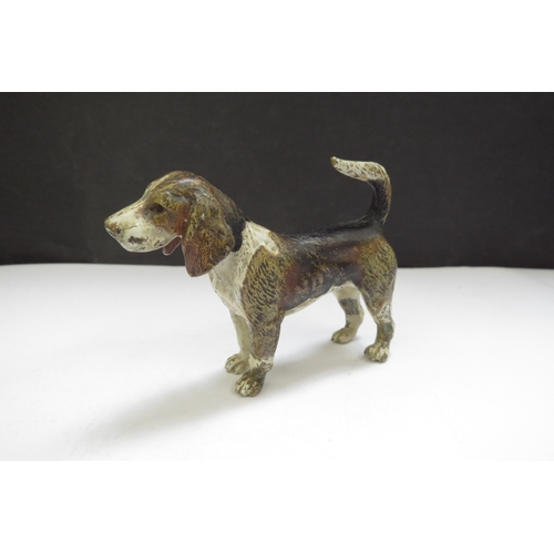 6386 - An Austrian cold painted bronze of a hound, 8cm long