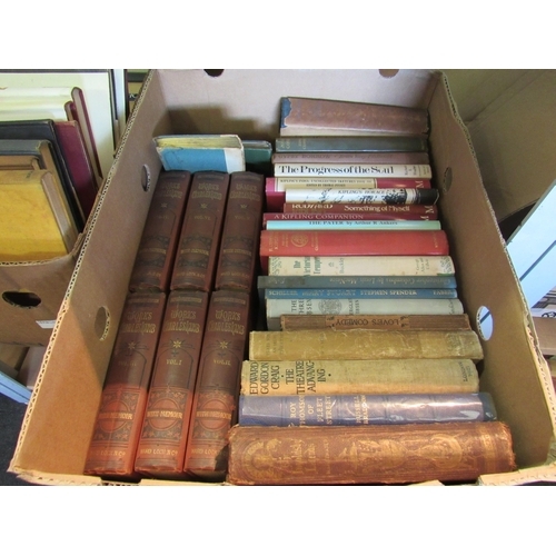 1451 - Three boxes of assorted literature, poetry, theatre related books, etc., including T.S. Eliot, Sean ... 