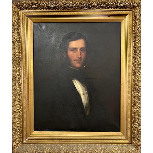 6009 - A Victorian portrait of a smartly dressed gentleman in gilt frame, oil on canvas, 75cm x 60cm