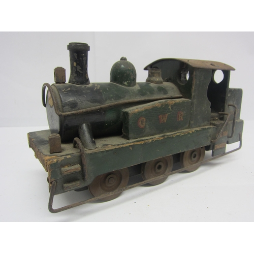 8452A - A scratch built wooden model GWR 0-6-0 locomotive '36025', 29cm long x 16cm tall x 11cm wide (a/f)