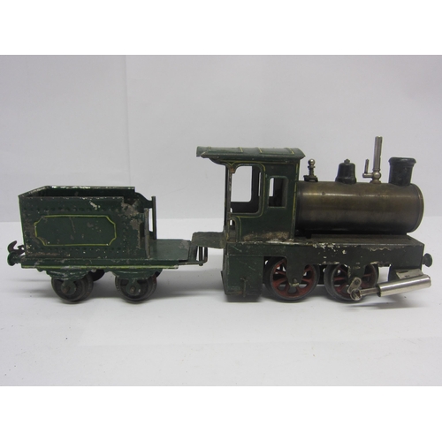 8450 - An Ernst Plank (Germany) gauge 1 live steam 0-4-0 locomotive and tender, with twin cylinders driving... 