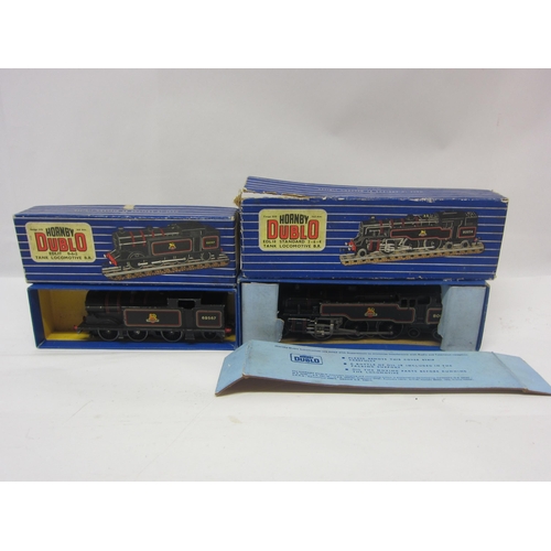 8549 - Two boxed Hornby Dublo 00 gauge BR black locomotives to include EDL18 Standard 2-6-4 Tank Locomotive... 