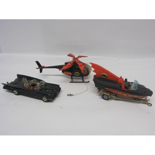 8177 - A collection of assorted playworn diecast vehicles including Corgi Batman Batmobile, Batcopter and B... 