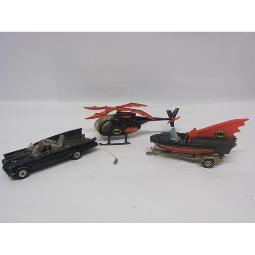 8177 - A collection of assorted playworn diecast vehicles including Corgi Batman Batmobile, Batcopter and B... 