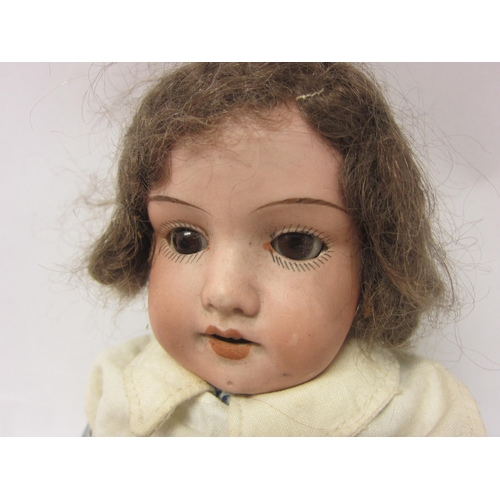 8313 - An Armand Marseille WWI nurse character doll, bisque head with sleepy brown glass eyes, open mouth s... 