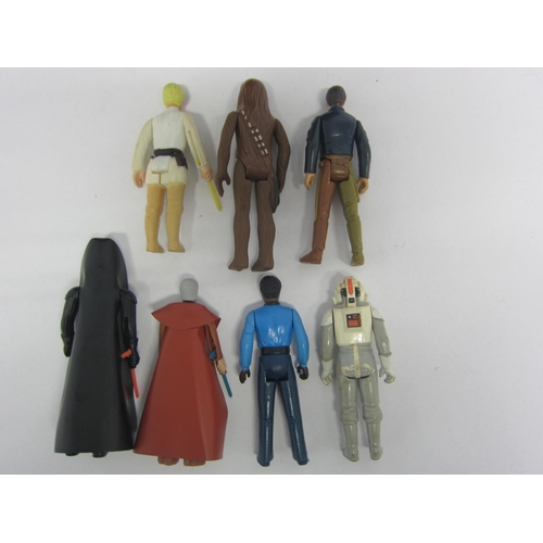 8084 - Seven original Kenner / Palitoy Star Wars action figures to include Luke Skywalker with retractable ... 