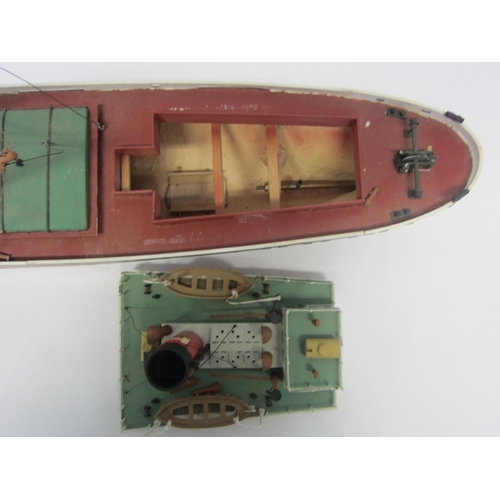 8423 - A wood and fibre glass kit built model ship 'Hudson Bay', finished in black and red with brass prope... 