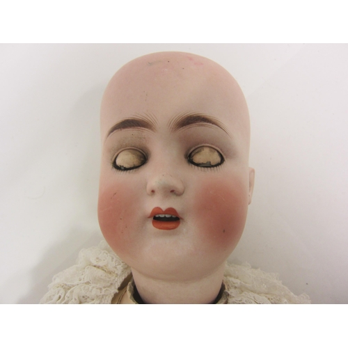 8318 - An Alt Beck & Gottschalk 1362 bisque head girl doll with brown glass sleepy eyes, painted features, ... 