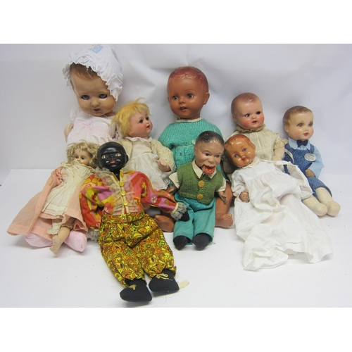 8301 - A collection of early to mid 20th Century composition dolls including Deans Rag Book boy, Reliable T... 