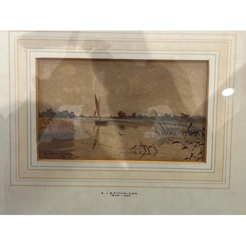 6059 - STEPHEN JOHN Batchelor (1849-1932) two watercolours depicting St Benets Abbey & Heigham Sounds, 10cm... 