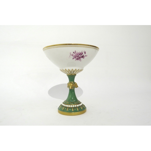 6264 - A Royal Worcester sweetheart pedestal bowl with handpainted floral sprays.  The stem with high relie... 