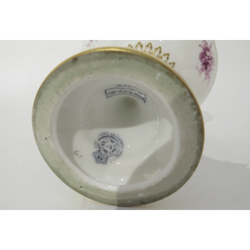 6264 - A Royal Worcester sweetheart pedestal bowl with handpainted floral sprays.  The stem with high relie... 