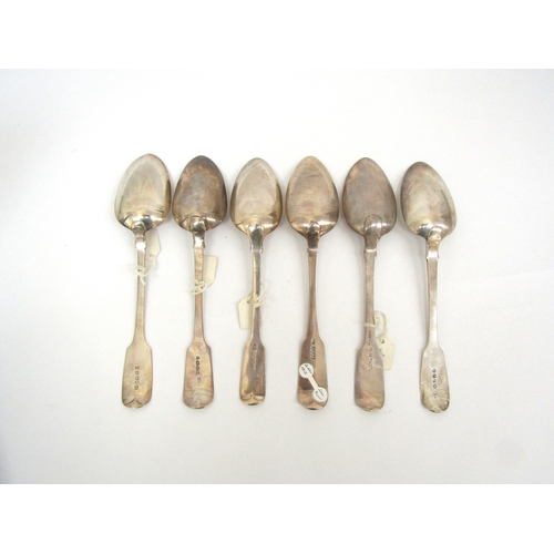 6423 - Georgian and Victorian silver serving spoons including Dublin, Exeter, Sheffield, some handles monog... 