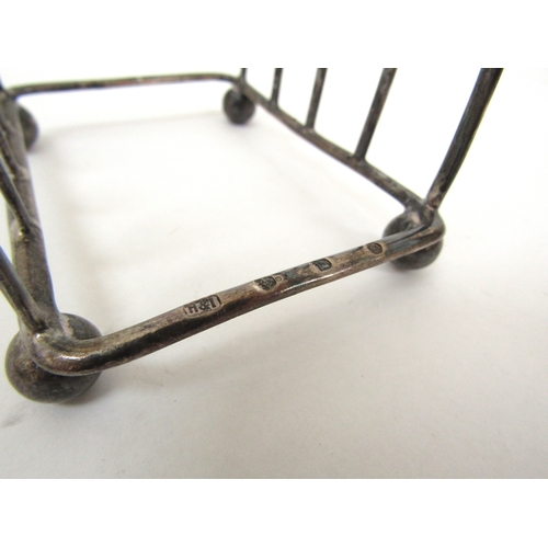 6454 - A pair of Scottish silver five bar toast racks by Hamilton & Inches, Edinburgh 1905, 11.5cm x 6.5cm,... 