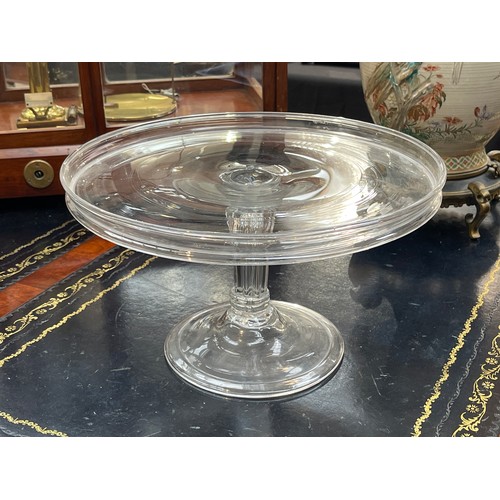 6125 - WITHDRAWN - A 19th Century handmade glass cake-stand, 32.5cm diameter