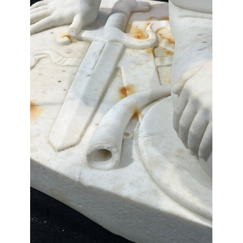 6144 - A Victorian carved marble sculpture of 