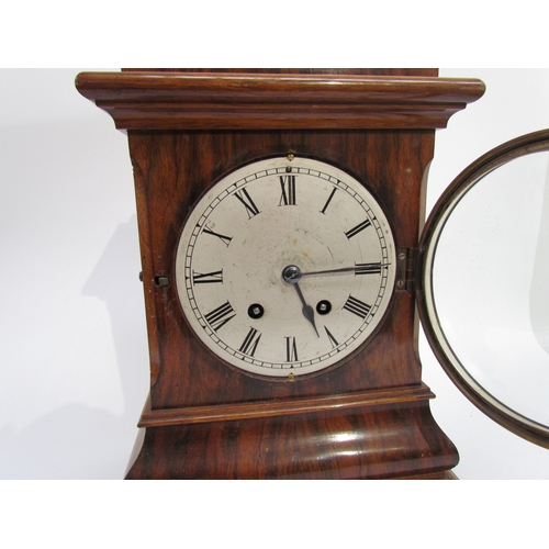 6021 - A 20th Century Leuzkirch walnut bracket clock with silvered dial, 35cm x 25.5cm x 15.5cm