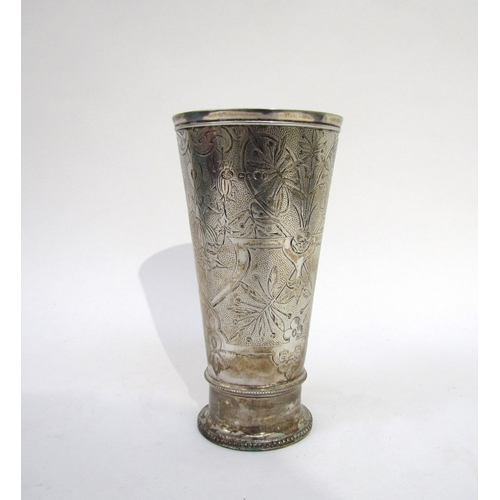 6027 - A Victorian Smith & Son silver tapering vase, London 1867, 18cm tall, 241g