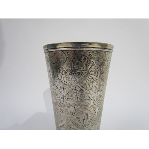 6027 - A Victorian Smith & Son silver tapering vase, London 1867, 18cm tall, 241g