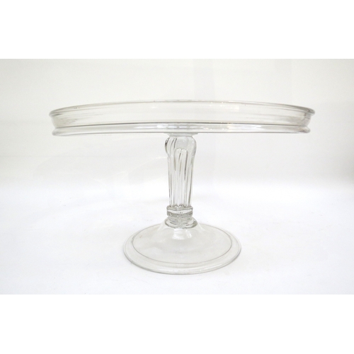 6125 - WITHDRAWN - A 19th Century handmade glass cake-stand, 32.5cm diameter