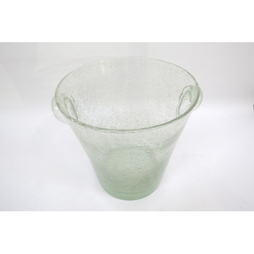 6130 - A bubble glass champagne bucket 23cm tall x 22cm diameter