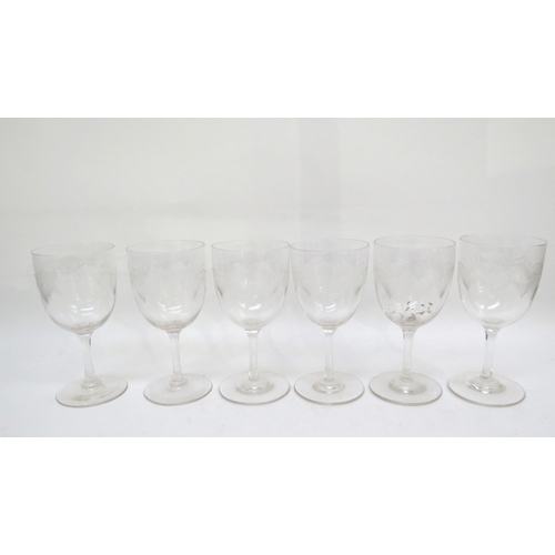 6159 - Six wine glasses and six sherry glasses