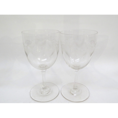 6159 - Six wine glasses and six sherry glasses