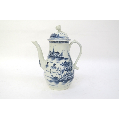 6260 - A Worcester crescent moon chocolate pot painted 