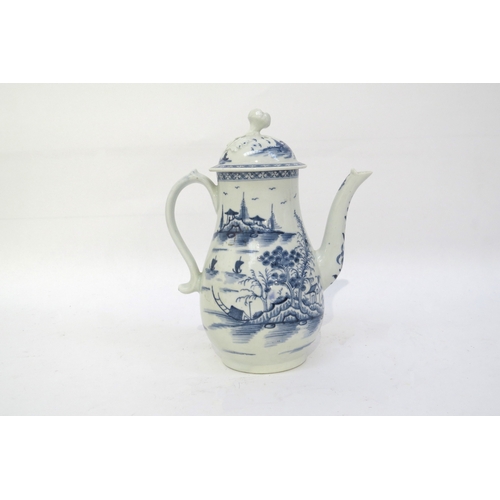 6260 - A Worcester crescent moon chocolate pot painted 