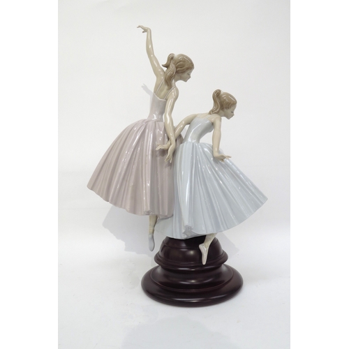 6266 - A Lladro figurine 'Merry Ballet' on wooden base. 47cm tall. No 5035, leg re-glued a/f  (R)  £100 FIR... 